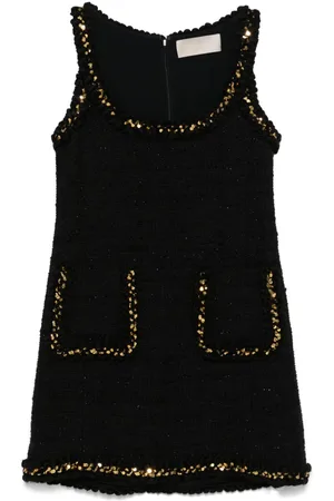 Elie saab Abito corto in tweed con ricamo