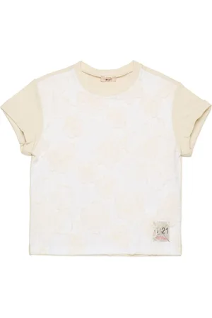 Nº21 T-shirt in pizzo a fiori