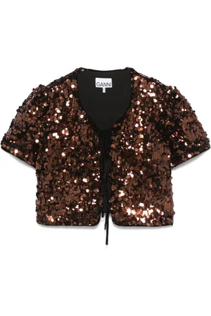 Ganni Blusa con paillettes