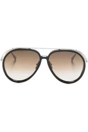 Linda Farrow Occhiali da sole Maverick con montatura stile pilota