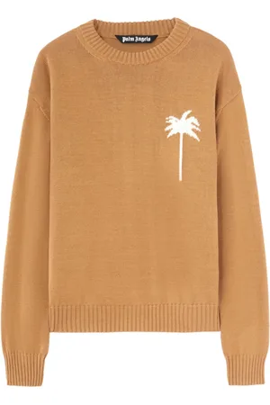 Palm Angels Maglione con motivo Palms a inserti