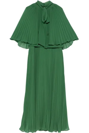 Self-Portrait Abito midi in chiffon con mantella