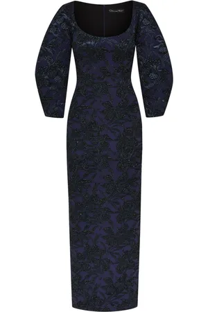 Oscar de la Renta Abito da sera Metallic Orchid jacquard