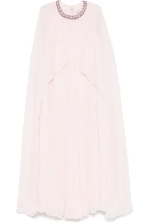 Self-Portrait Abito midi in chiffon con mantella