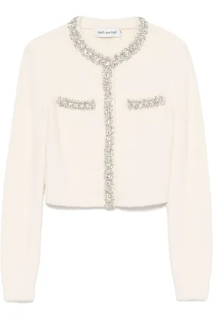 Self-Portrait Cardigan con cristalli