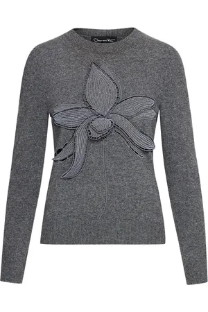 Oscar de la Renta Maglione Orchid con ricamo