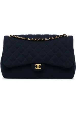 CHANEL Borsa a spalla Classic Single Flap XL in jersey 2021-2023