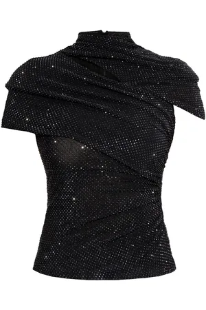 Self-Portrait Top a portafoglio con paillettes