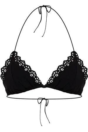 ULLA JOHNSON Top bikini con bordo in pizzo
