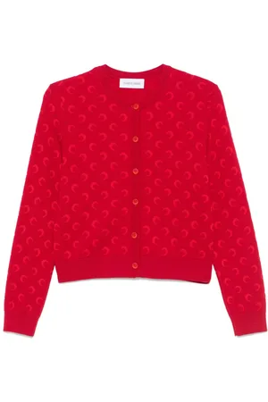 Marine Serre Cardigan con motivo luna jacquard
