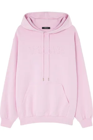 VERSACE Felpa con frange, cappuccio e logo