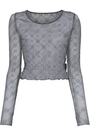 Marine Serre Top con monogramma
