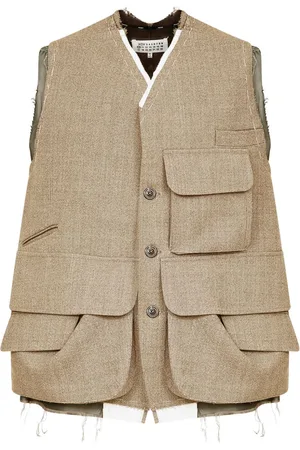 Maison Margiela Gilet in lana con tasche cargo
