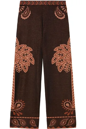 Alanui Pantaloni a palazzo Wild Wonder Foulard