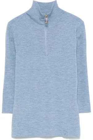 Victoria Beckham Top in maglia con mezza zip