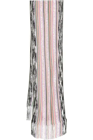 Missoni Sciarpa con frange e motivo a zig zag