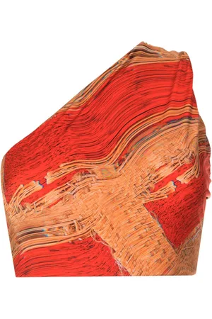 Lenny Niemeyer Top bikini monospalla con stampa
