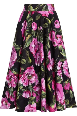 Dolce & Gabbana Gonna midi con stampa rose