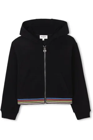Sonia Rykiel Enfant Felpa con cappuccio, zip e dettaglio a righe