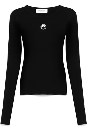 Marine Serre Maglione con ricamo Crescent Moon