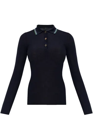 Etro Maglione in stile polo con orlo a righe