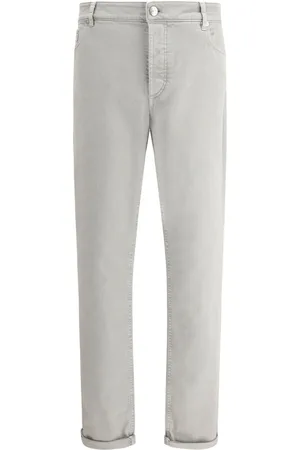 Brunello Cucinelli Pantaloni dritti con applicazione