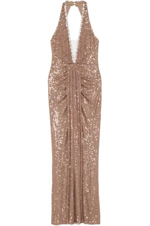 NISSA Abito lungo con paillettes e scollo all