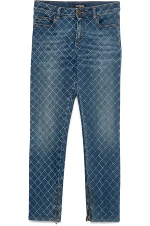 CHANEL Jeans con motivo geometrico anni 2010