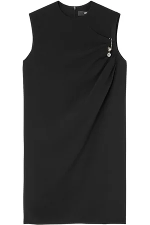 VERSACE Chemisier midi in raso con spilla da balia