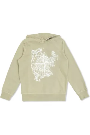 Stone Island Felpa con stampa Compass e cappuccio