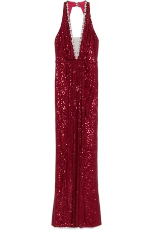NISSA Abito lungo con paillettes e scollo all