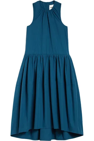 Jil Sander Abito midi con dettaglio plissettato