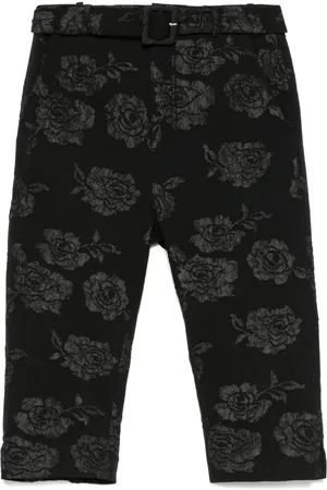 ROTATE Pantaloni capri a fiori jacquard