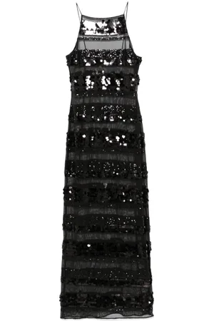 Oseree Abito lungo con paillettes a righe