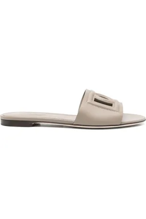 Dolce & Gabbana Sandali in pelle con logo DG