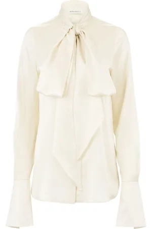 Nina Ricci Camicia in raso con scollo lavallière