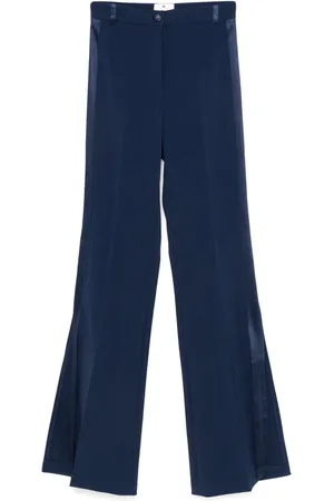 Elisabetta Franchi Pantaloni in crêpe con finiture satinato