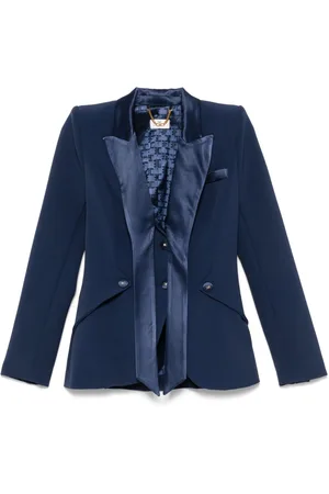 Elisabetta Franchi Blazer in crêpe con revers in raso