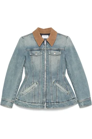Alexander McQueen Giacca denim con orlo a peplo