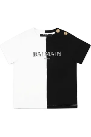 Balmain T-shirt bicolore con stampa