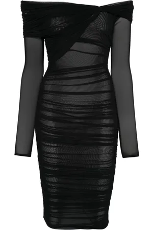 MUGLER Abito corto con spalle scoperte