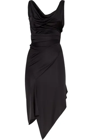 Dsquared2 Abito midi con collo drappeggiato
