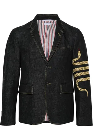 Thom Browne Blazer denim con ricamo