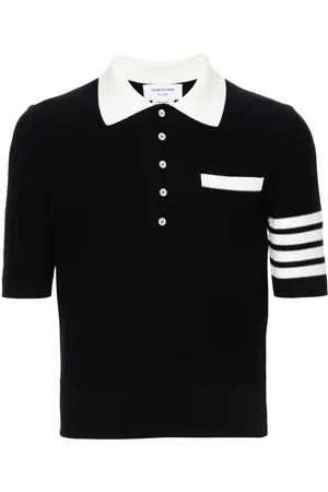 Thom Browne Polo con motivo a quadri e righe