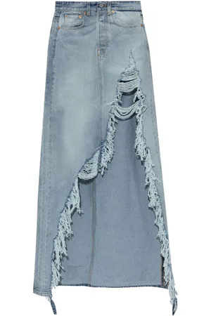 Vetements Gonna denim con design drappeggiato