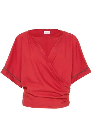 Brunello Cucinelli Blusa con dettaglio Monili