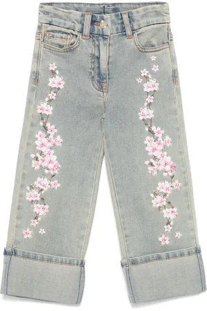 MONNALISA Jeans con ricamo a fiori