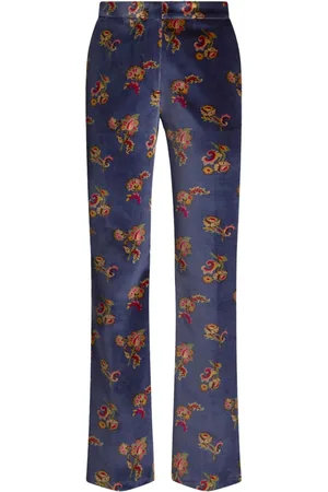 Etro Pantaloni svasati a fiori