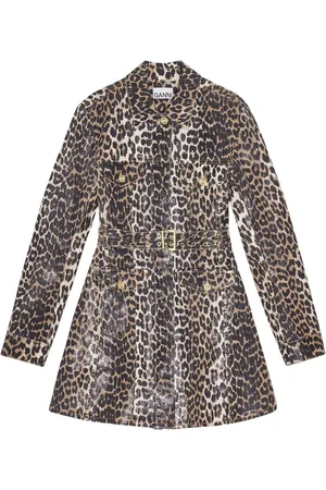 Ganni Abito denim leopardato