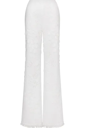 Alberta Ferretti Pantaloni a palazzo con ricamo